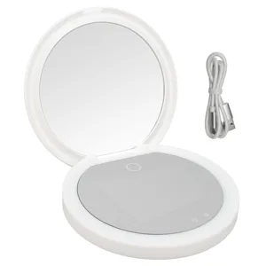 Travel Compact Mirror with UV Camera Rechargeable Vanity Mirror Handheld Double Sided Pocket Mirror for Skin Protection Portable Folding Lighted Mirror for Sunscreen Test - product information 2