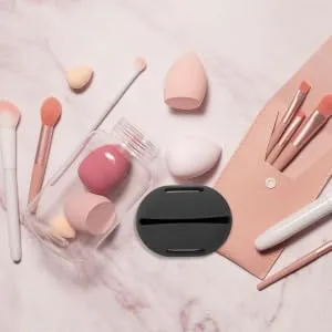 Gogogmee 1set Powder Puff Storage Box Miss Beauty Egg Small Black 20X4.8CM - product information 4