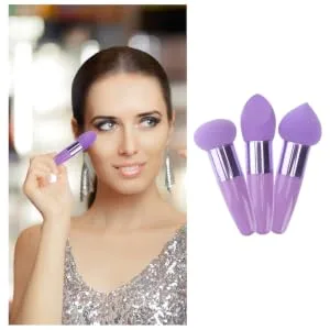 NUSITOU Makeup Sponge Makeup Foundation 2 Sets Beauty Pen Soft Sponge Miss Purple Clean Body Puff Cleaning Sponge - product information 3