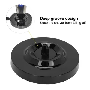 Universal Electric Shaver Charging Stand Round Shape Men's Electric Shaver Charging Stand Black - 1413210181011-3