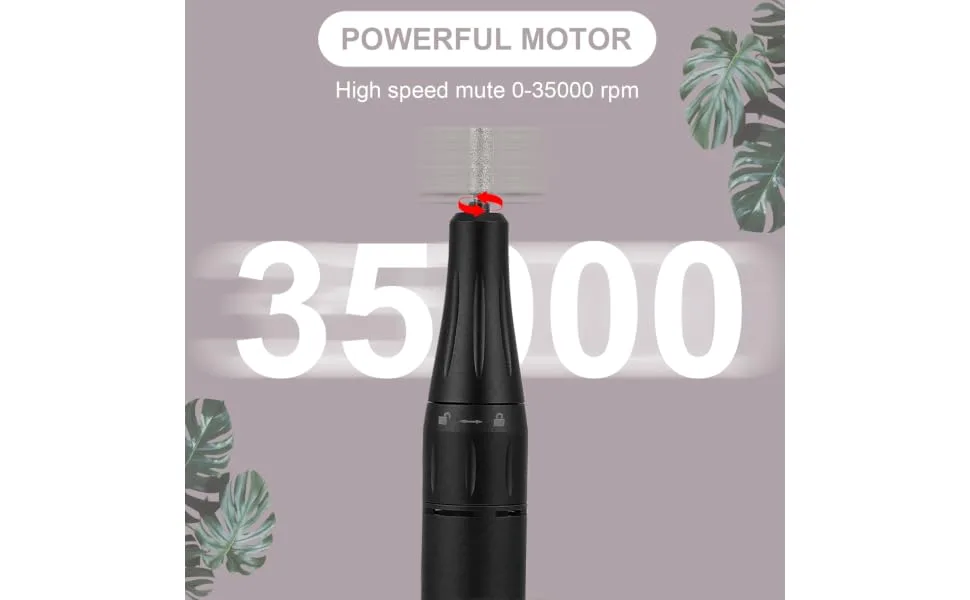 DRESSOOS Portable Nail Drill Nail Polisher Aluminum Alloy Miss Clothing Set Mini Sanding Tool 14X7X2.5CM Black - product information 4