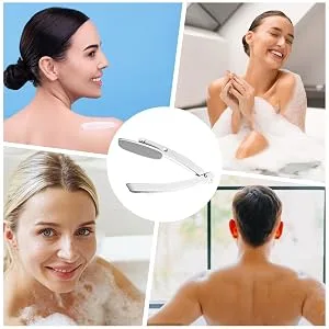 Back Applicator Folding Back Brush for Cream Back Moisturizer Applicator Long Handled Lotion Applicator for Medicine Skin Cream Sunscreen Pink - Controlled Dispensation