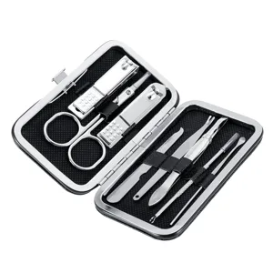 Nail Clippers Nail Scissors Kit 8 In 1 Nail Clip Set for Travel (Black) - product information 2