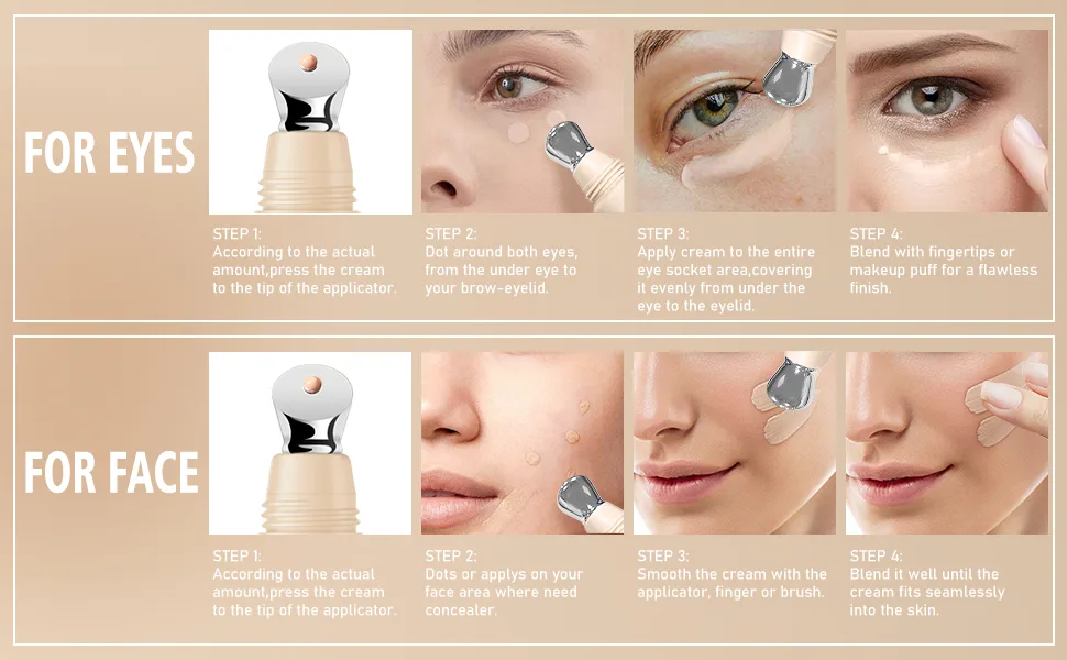 KYDA Mineral Sunscreen Eye Cream Tan SPF 35 Undereye Brightener Concealer Full Coverage Eyes Primer Controlled Applicator Blendable Formul  - eye cream