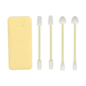 Reusable Silicone Cotton Swabs Environmentally Friendly Dual Tipped Ear and Beauty Care Set Yellow - product information 2
