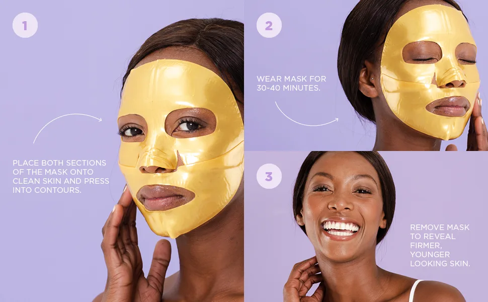 Skin Republic Gold Hydrogel Face Mask For Smooth Younger Looking Skin 25g TRIO - Skin Republic