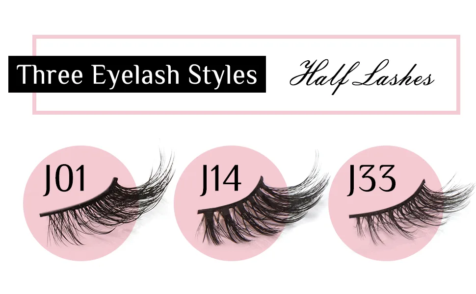 Wansiven Half False Eyelashes Natural 3D Eye Half Eyelashes Multi-layers Wispy Fluffy Curly False Lashes 10 Pairs J33 - false eyelashes