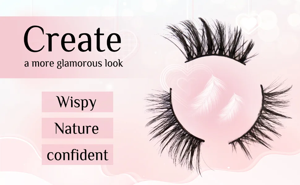 Wansiven Half False Eyelashes Natural 3D Eye Half Eyelashes Multi-layers Wispy Fluffy Curly False Lashes 10 Pairs J33 - false eyelashes