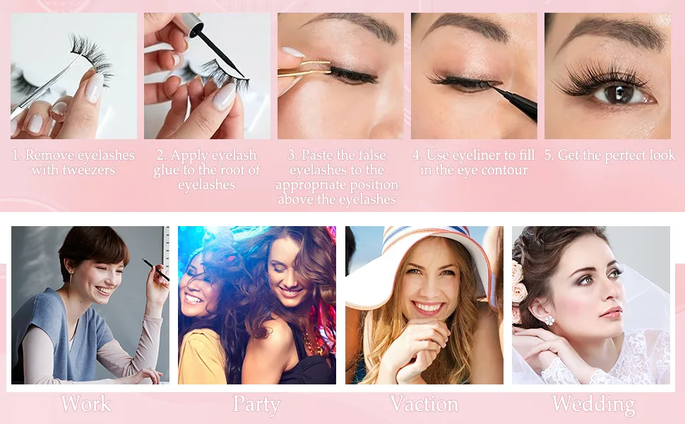 Wansiven Half False Eyelashes Natural 3D Eye Half Eyelashes Multi-layers Wispy Fluffy Curly False Lashes 10 Pairs J33 - false eyelashes