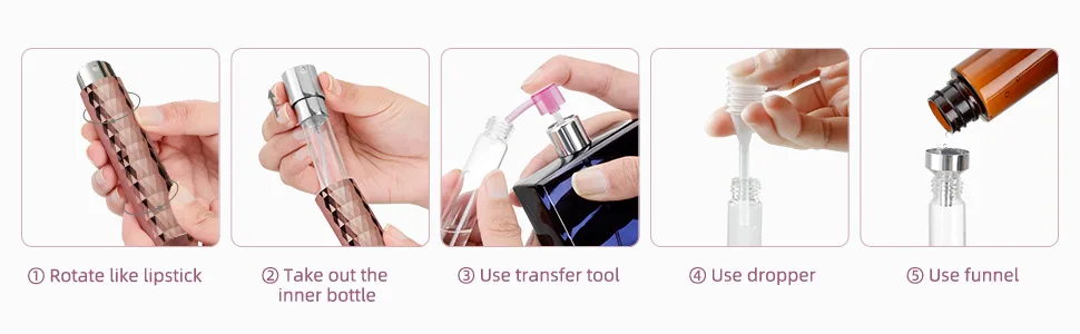 Toureal 8ml Atomizer Perfume Spray Bottle for Travel Empty Refillable Cologne Dispenser Portable Sprayer (Brown) - ????