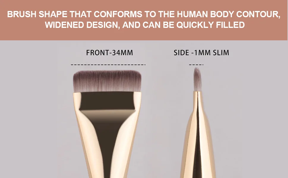 Ruzister Ultra Thin Foundation Brush Flat Top Ultra Thin Makeup Brush Flat Concealer Brush Foundation Makeup Brush Liquid Powder Brush for Creamy - product information 3