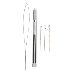 hair extension threader hair threader tool 15 10 1 aluminum handle pulling needle beads looper threader for hair extension extensi bead threader - product information 3