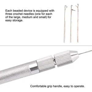 hair extension threader hair threader tool 15 10 1 aluminum handle pulling needle beads looper threader for hair extension extensi bead threader - JM25399-2