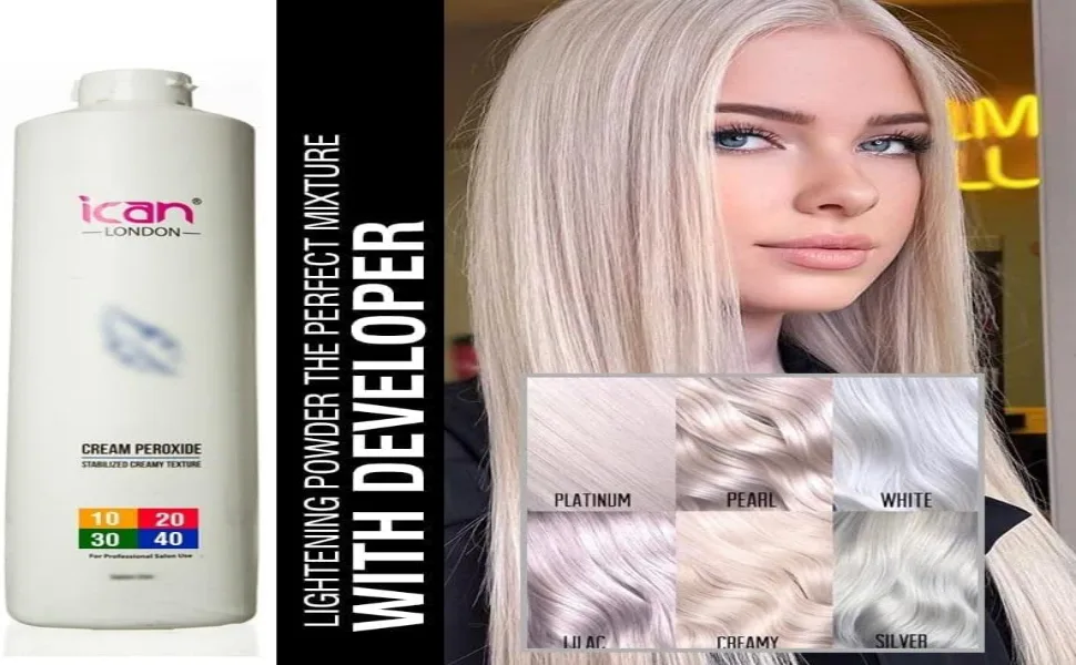 ICAN LONDON PROFESSIONAL CREAM PEROXIDE 40 VOL 12% 250 ML + WHITE POWDER BLEACH (JAR) 80 G SET - product information 2