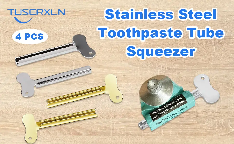 Stainless Steel Toothpaste Tube Squeezer 4 Pieces Metal Toothpaste Squeezer Roller for Toothpaste Cosmetic Oil Cream Paint Squeezer - Metal Toothpaste Squeezer Roller for Toothpaste Cosmetic Oil Cream Paint Squeezer