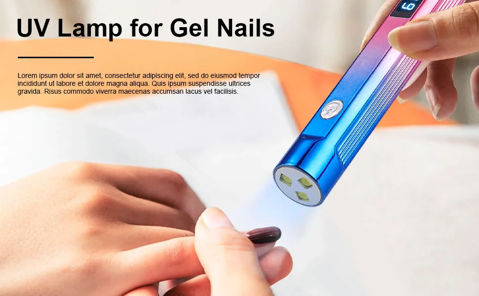 UV Nail Lamp Handheld UV Lamps for Gel Nails with Display Screen USB Rechargeable Led Mini Nail Lamp Nail Lamp with 3 Timers for Fast Drying - product information 2