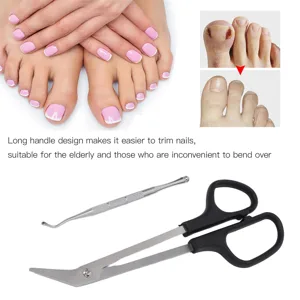 Toenail Scissors Long Handled Ergonomic Design Unique Clippers with Nail Picker for Adults The Elderly - 1411210468911-2