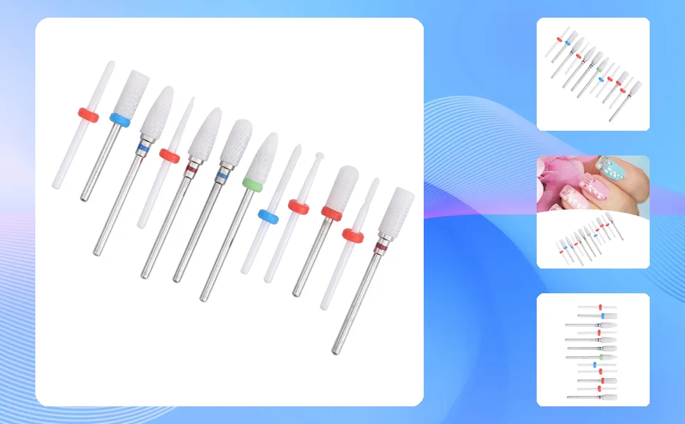 Milling Cutter Files Ceramic Drill Bit Shank Milling Cutter Metal Polishing Tool Manicure Store for Beauty Salon - 1011210117011-1