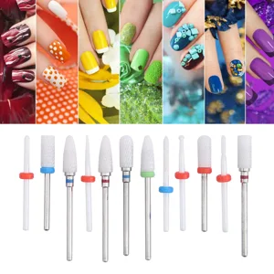 Milling Cutter Files Ceramic Drill Bit Shank Milling Cutter Metal Polishing Tool Manicure Store for Beauty Salon - 1011210117011-3