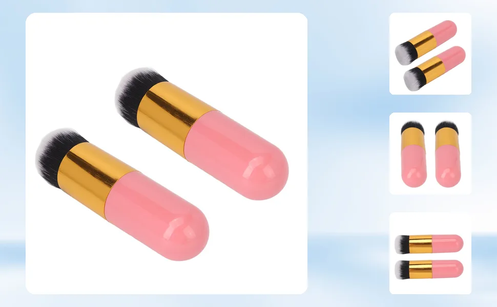 Foundation Brush Lightweight Portable Dense Synthetic Soft Bristles Cosmetic Brush for Liquid Cream Powder Blending - 1410230067011-1