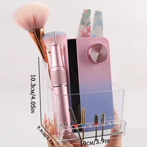 ANGNYA Nail Drill Holder Grinding Bit Storage Box 10 Holes Transparent Nail Drill Bit Holder Plastic Nail Drill Tool Organizer Manicure Tools Display Box for Nail Tech Supplies (Clear) - Nail Drill Holder