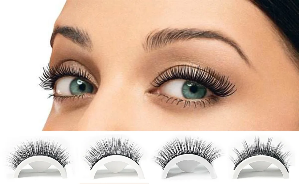 Reusable Self-Adhesive False Eyelashes No Glue Lashes Eyelashes Easy To Put On Handmade False Eyelashes for Women and Girls 2 Pairs (W09) - product information 1