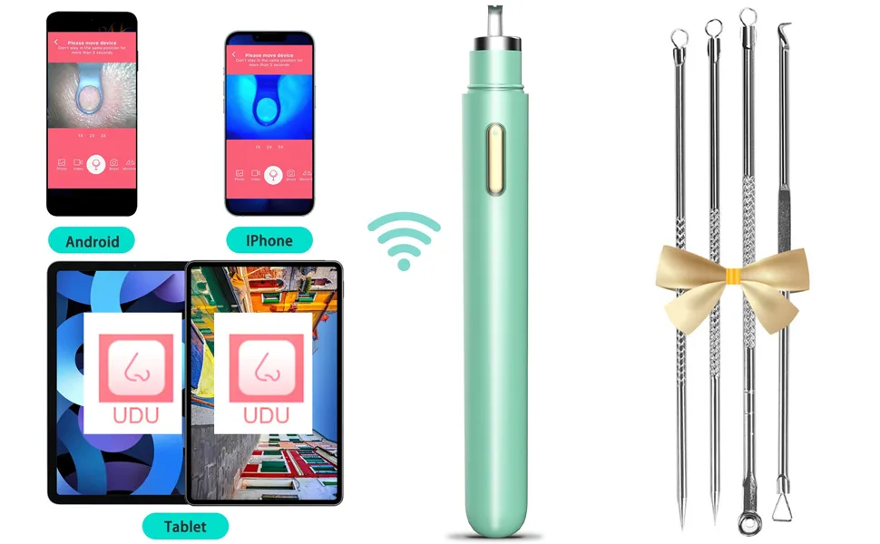 Visible Blackhead Remover with Camera Advanced Pimple Popper with Camera Acne Comedone Whitehead Extractor Kit Skin Care Pore Clean Tool - Visible Blackhead Remover with Camera