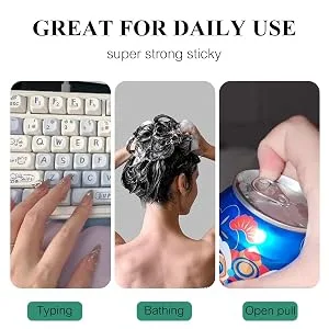 Quzente Nail Adhesive Tabs - (1 Sheet) Adhesive Jelly Sticky Tabs Long Lasting Press on Nail Stickers Nail Glue Tabs for False Nail Tips - Versatile Adhesion