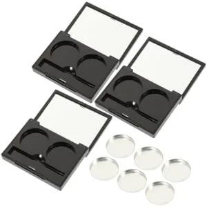 SKISUNO 3 Sets Double Box Eye Shadow Box Eyeshadow Supplies Empty Makeup Supply Makeup Accessories Make Container Pallet Makeup Supplies Empty Make up Container Cosmetic Container - product information 1