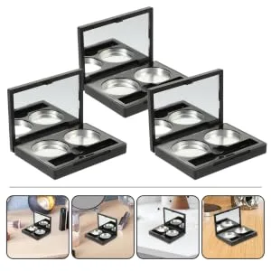 SKISUNO 3 Sets Double Box Eye Shadow Box Eyeshadow Supplies Empty Makeup Supply Makeup Accessories Make Container Pallet Makeup Supplies Empty Make up Container Cosmetic Container - product information 3