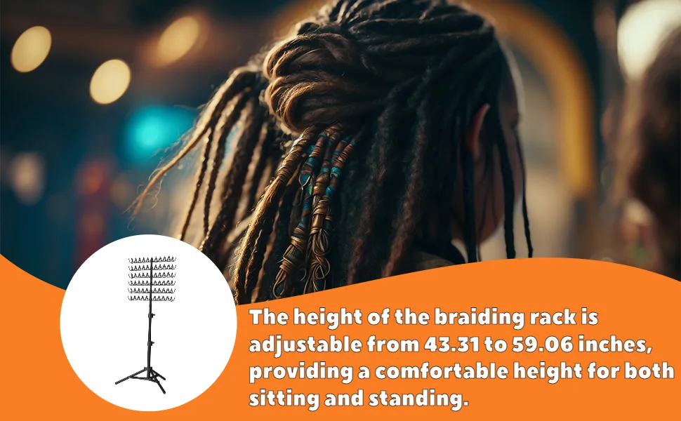 Folpus Hair Braiding Rack 110-150cm Foldable Keep Neat and Tidy Hair Display Stand Hair Holder - product information 3