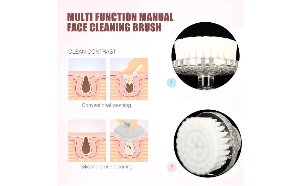 MERRYHAPY Face Silicone Scrubber Silicone Facial Brush - product information 5