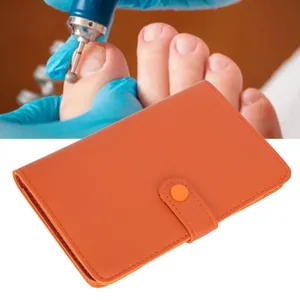 Portable Nail Drill Bit Storage Bag Nail Drill Bits Holder 37 Slots PU Easy Access Storage Bag For Manicure Tools Ideal Accessory For Nail Art Work (Orange) - 1414240001811-2