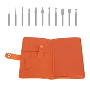 Portable Nail Drill Bit Storage Bag Nail Drill Bits Holder 37 Slots PU Easy Access Storage Bag For Manicure Tools Ideal Accessory For Nail Art Work (Orange) - product information 3
