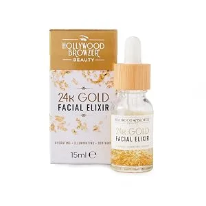 Hollywood Browzer Post Dermaplaning Perfection Oil - 24K Gold Facial Elixir - Face Serum 15ml - Gold Elixir