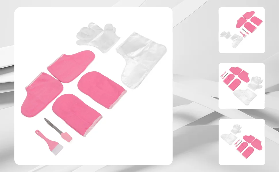 Wax Hand Foot Liners Paraffin High Temperature Resistant Silicone Wax Shovel Thermal Insulation Cloth Gloves Foot Covers Adjustable Design - 1414220065811-1
