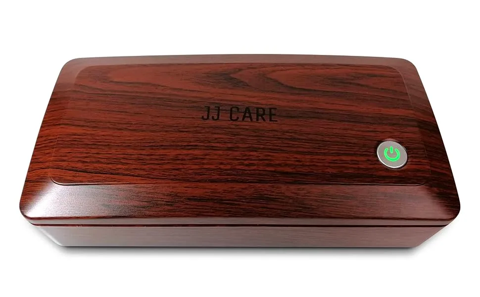 JJ CARE Premium Phone Sterilizer Box, Sterilizer for Home Items, Beauty & Nail Tools, Office & Clinic Use - Wood Red - UV Sterilizer Box Ultraviolet Sterilizer Cabinet Sanitizer Tray Cellphone Nail Beauty Tools Toys