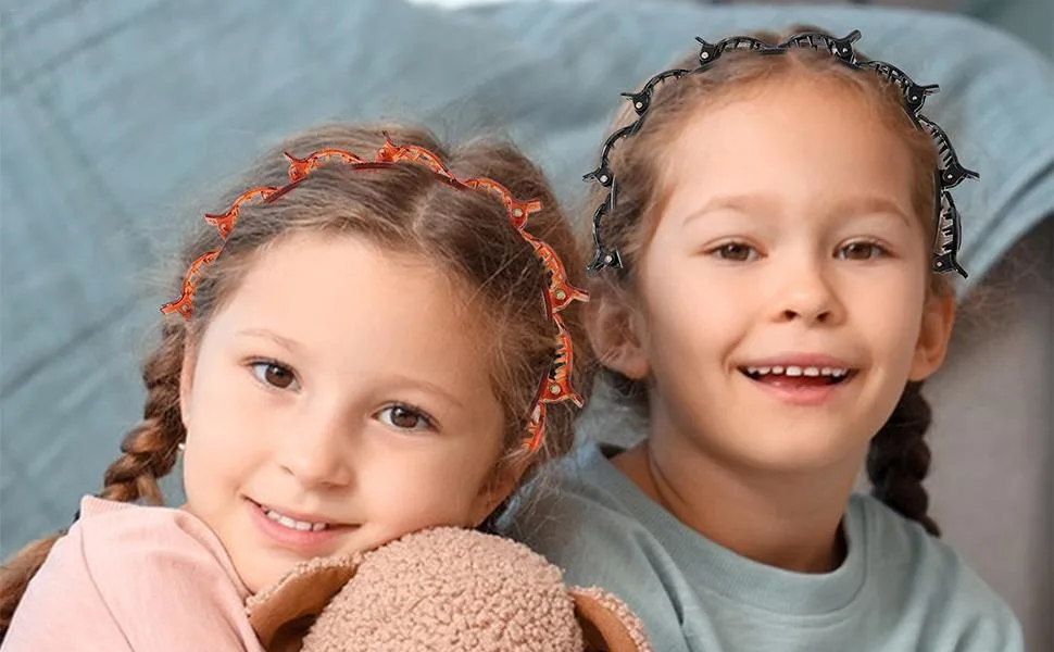 Headband With Clips | Fashion Headband Braid Tool Professional Toothed Twist Clip Headband For Easy Braiding Secure Grip Headband Braid Tool For All Hair Types Black - Headband With Clips