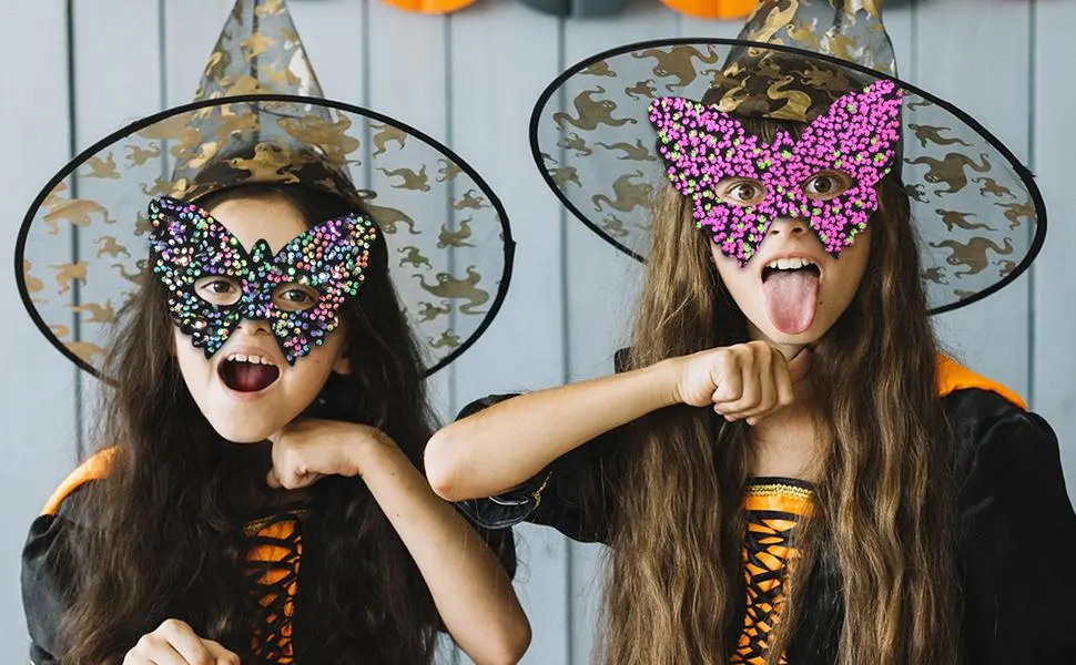 Butterfly Face | Bling Cosplay Sequins Half Face Decor | Stage Show Costume Half Butterfly Shape Cosplay Face Green - Masquerade Half Face Cover