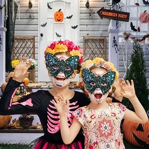 Butterfly Face | Bling Cosplay Sequins Half Face Decor | Stage Show Costume Half Butterfly Shape Cosplay Face Green - Masquerade Party Face Cover