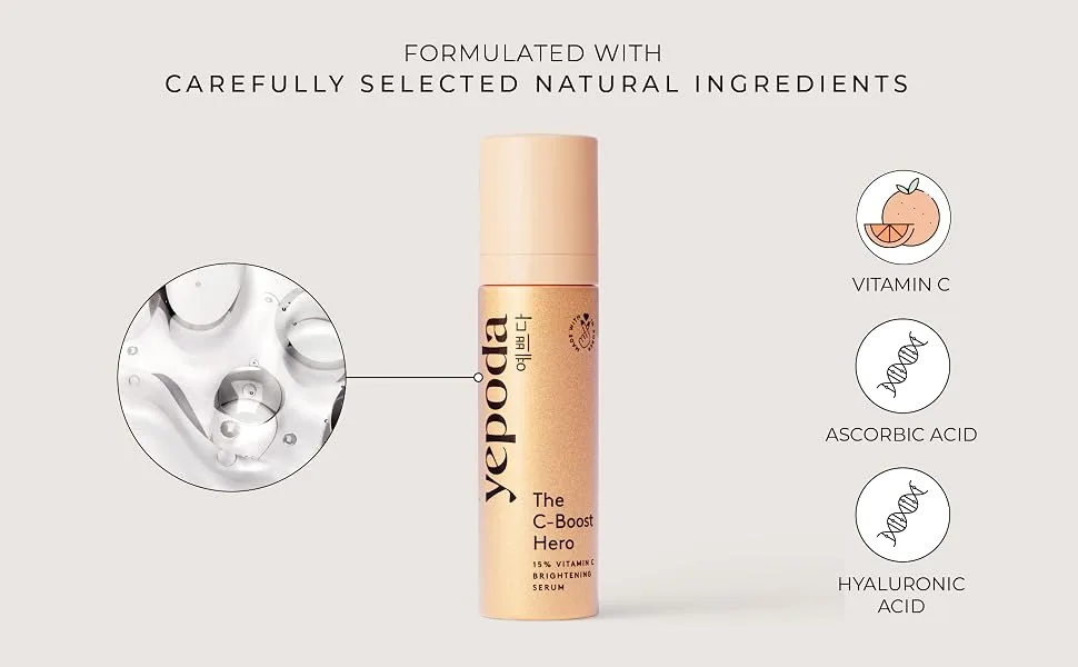 Yepoda - The C-Boost Hero - Powerful 15% Vitamin C serum with other hero ingredients (30 ml) - CBOOST Ingredients