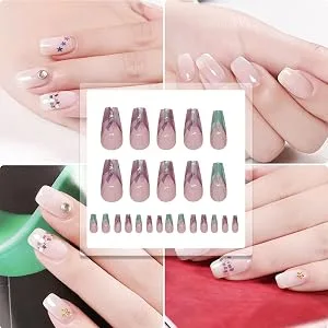 Uitseld False Nails Set Colorful Press on False Nails | Cute Supplies Portable Press on Nails for Holiday Family Gatherings Dates - Sophisticated Nails