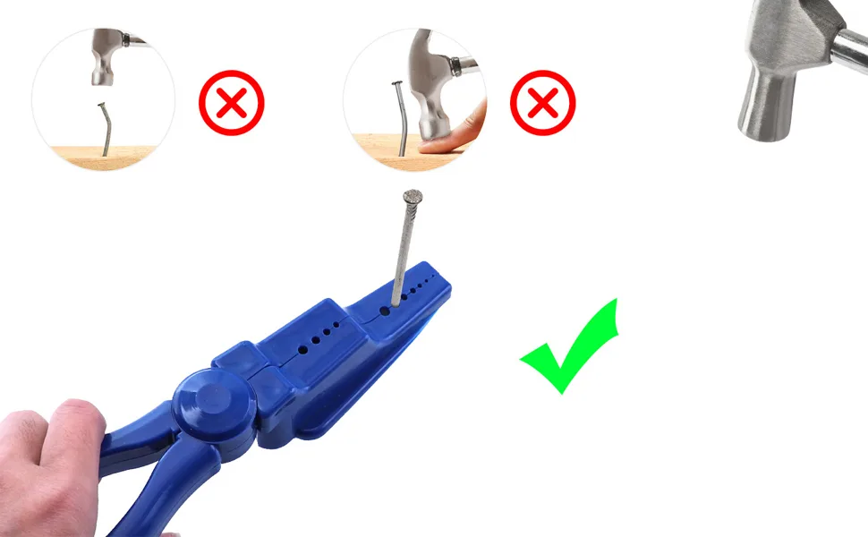 Nail Pliers Hammering Nailing Holder Nail Pliers Holder ABS Finger Protector Portable Hand Tool for Safety - Alicates para Uñas