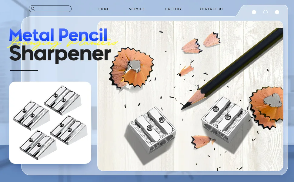 Metal Pencil Sharpener Double Hole Pencil Sharpeners for School Handheld Aluminum Alloy Sharpener Pocket Size Pencil Sharpener for Most Size Pencils(8 Pieces) - product information 1