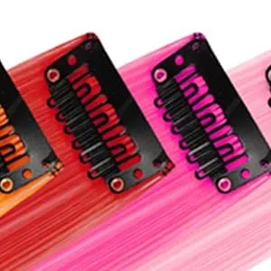 Clip-In Hair Extension Highlights Streaks (Pink) - clips