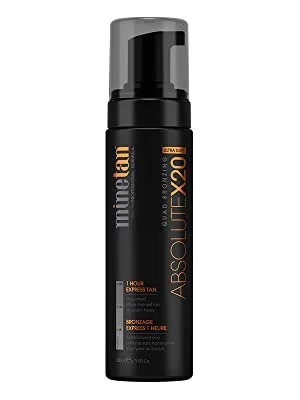 MineTan Absolute x20 Self Tan Foam - Ultra Dark Sunless Tanning Mousse with x20 Quad Bronzers 1 Hour Express Tan 6.7 fl oz - product information 1