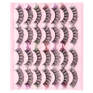 14 Pairs false lashes lash clusters cluster lashes colored lash extensions false lash extensions curl lash clusters individual lashes fake lashes eyelash Imitation extend - product information 2