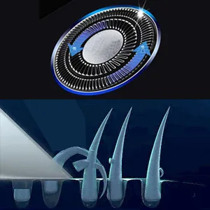 FARI Rotary Electric Shaver Wet & Dry Rechargeable USB Charging Electric Shaving Razor for Men Black - shaving blades