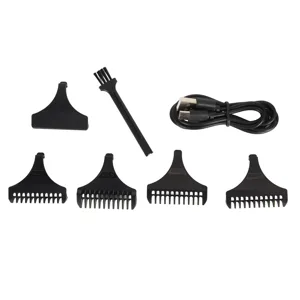 Electric Hair Clipper Professional USB Rechargeable LCD Display Hair Cutting Trimmer with 5 Guide Combs - 1413230122111-2