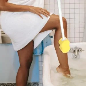 MERRYHAPY Long Handle Bath Sponge Shower Scrubbing Brush Back Cleaning Brush for Shower Body Cleansers Handle Shower Bath Sponge Back Bath Brush Bath Scrubber Bath Sponge with Handle Pp - product information 5